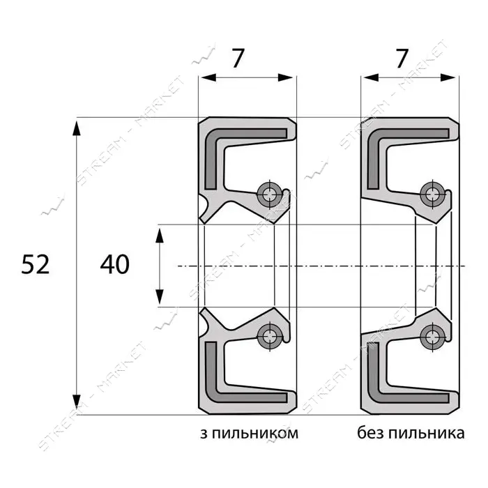 Сальник ARS 40-52-7 TC NBR                                                                          
