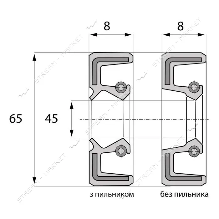 Сальник ARS 45-65-8 TC NBR