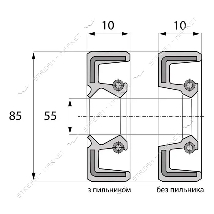 Сальник ARS 55-85-10 TC NBR                                                                         