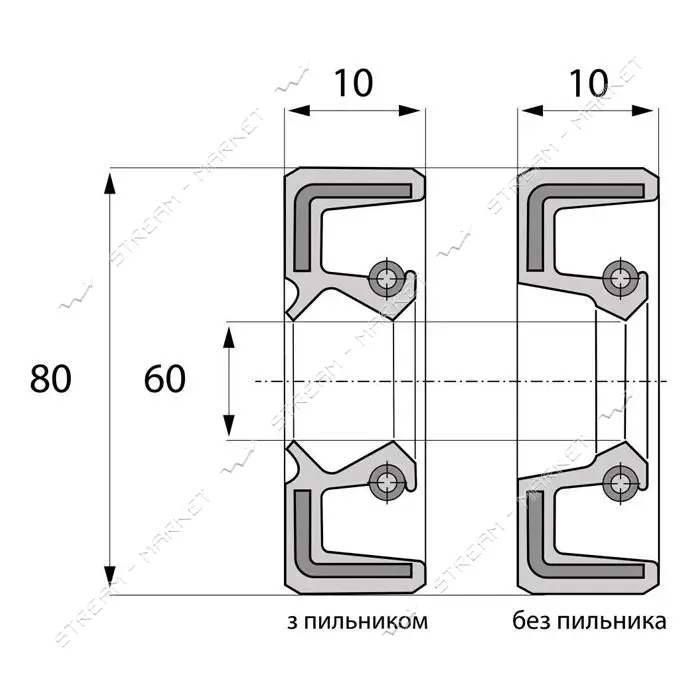 Сальник ARS 60-80-10 TC NBR                                                                         
