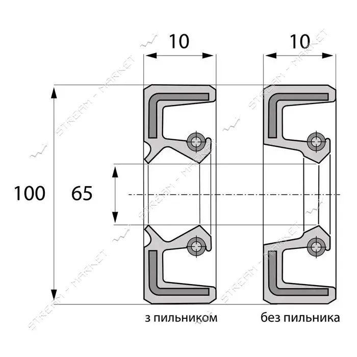 Сальник ARS 65-100-10 TC NBR                                                                        