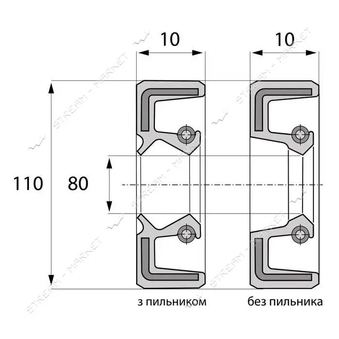 Сальник ARS 80-110-10 TC NBR                                                                        