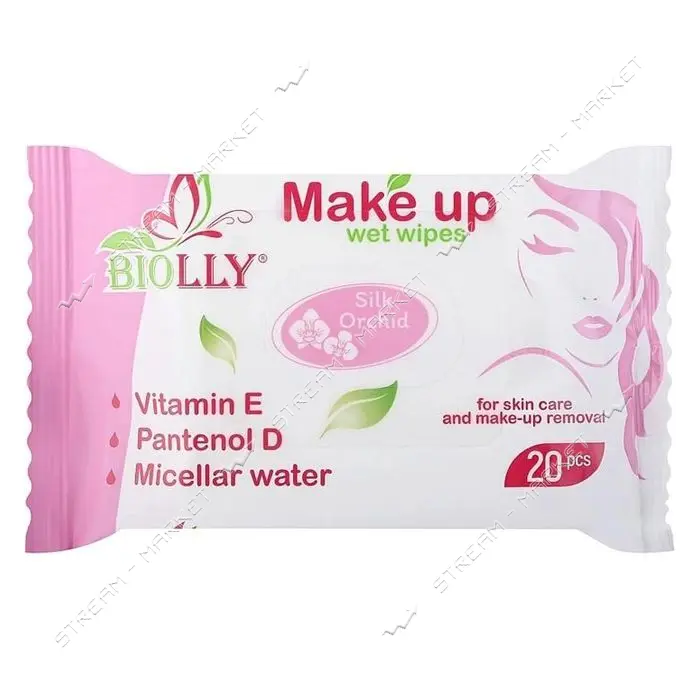 Влажные салфетки Biolly make up  20шт                                                               