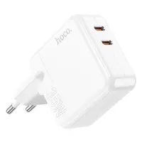 Сетевое зарядное устройство Hoco C110A Lucky dual-port PD35W2C charger EU белое