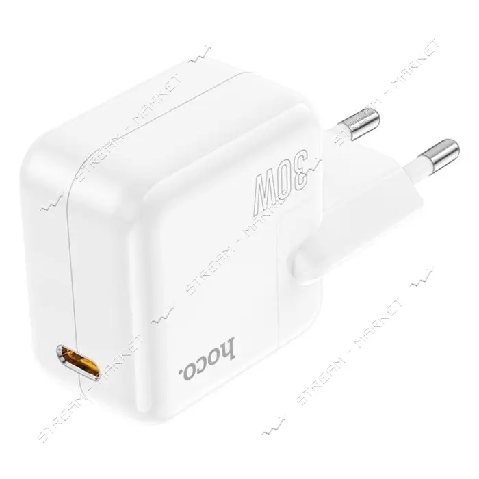 Сетевое зарядное устройство Hoco C112A Advantage single port PD30W charger set C to iP белое