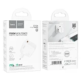 Сетевое зарядное устройство Hoco C112A Advantage single port PD30W charger set C to iP белое
