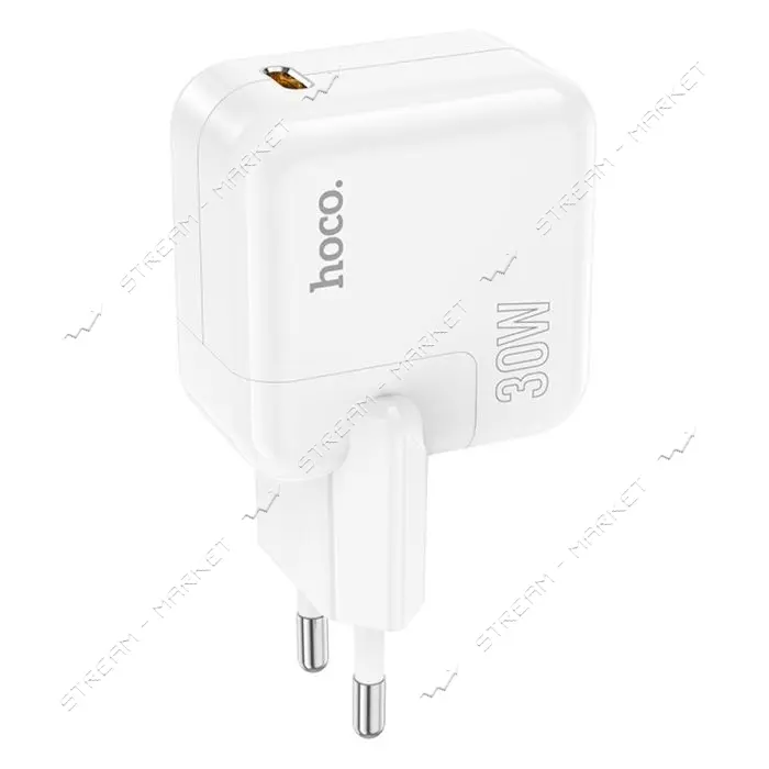 Сетевое зарядное устройство Hoco C112A Advantage single port PD30W charger set C to iP белое