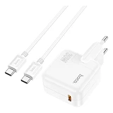 Сетевое зарядное устройство Hoco C112A Advantage single port PD30W Type-C to Type-C белое
