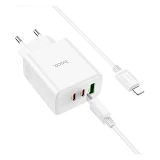 Сетевое зарядное устройство Hoco C126A Pure power PD40W three-port 2C1A C to iP белое