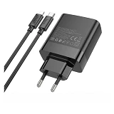 Сетевое зарядное устройство Hoco C127A Intelligent four-port PD45W 1C3A TypeC to iP черное