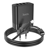 Сетевое зарядное устройство Hoco C127A Intelligent four-port PD45W 1C3A Type-CtoType-C черное
