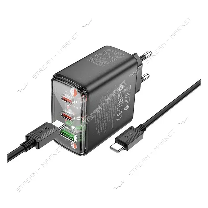 Сетевое зарядное устройство Hoco CS44A Smart PD65W 2C1A charger EU черное