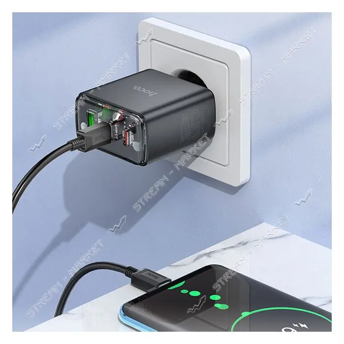 Сетевое зарядное устройство Hoco CS44A Smart PD65W 2C1A charger EU черное