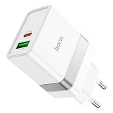 Сетевое зарядное устройство Hoco N21 Extension speed PD30W и QC3.0 Type-C to Type-C белое
