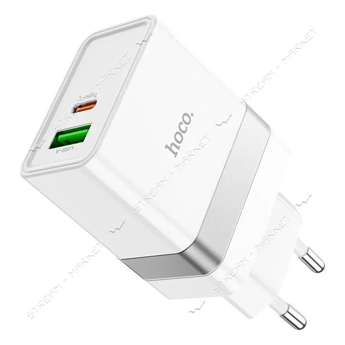 Сетевое зарядное устройство Hoco N21 Extension speed PD30W и QC3.0 Type-C to Type-C белое