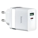 Сетевое зарядное устройство Hoco N21Topspeed PD30W и QC3.0 charger EU белое