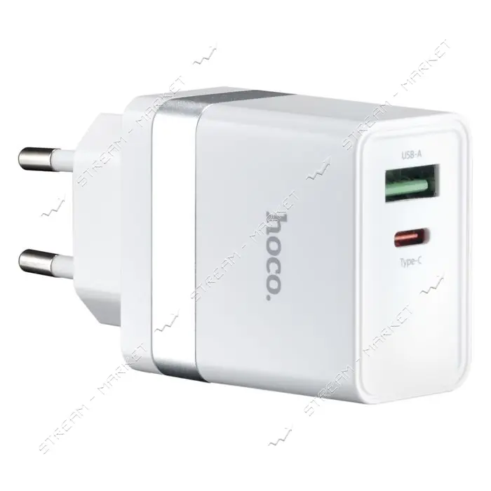 Сетевое зарядное устройство Hoco N21Topspeed PD30W и QC3.0 charger EU белое