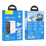 Сетевое зарядное устройство Hoco N36 Fuerza six-port PD65W 3C3A charger EU белое