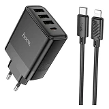 Сетевое зарядное устройство Hoco C127A Intelligent four-port PD45W 1C3A charger EU черное