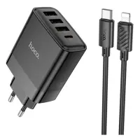 Сетевое зарядное устройство Hoco C127A Intelligent four-port PD45W 1C3A charger EU черное