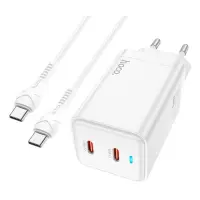 Сетевое зарядное устройство Hoco N23 Astral PD45W dual port 2C Type-C to iP белое                   