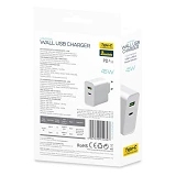 Сетевое зарядное устройство Hoco N23 Astral PD45W dual port 2C Type-C to iP белое