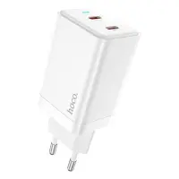 Сетевое зарядное устройство Hoco N23 Starlight PD45W dual port 2C charger EU белое                  
