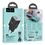 Сетевое зарядное устройство Hoco N43 Vista single port PD30W Type-C to Type-C EU черное