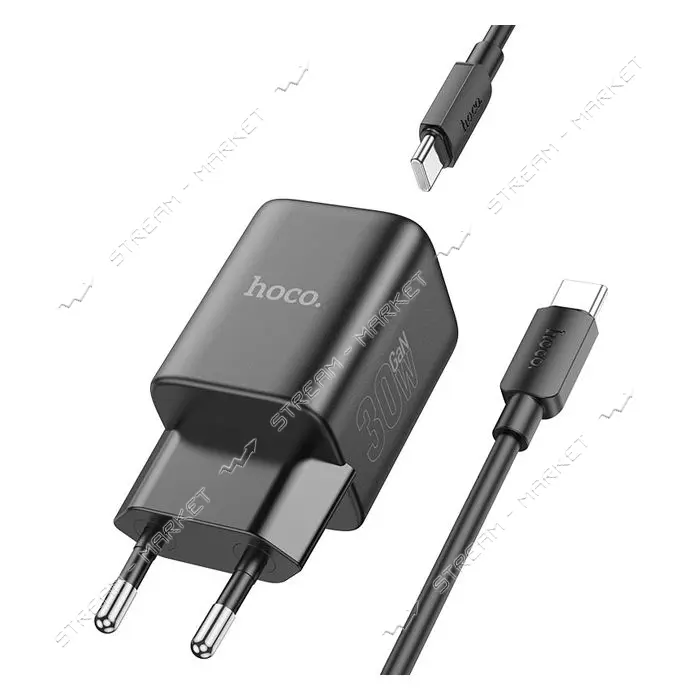 Сетевое зарядное устройство Hoco N43 Vista single port PD30W Type-C to Type-C EU черное