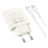 Сетевое зарядное устройство Hoco N44 Biscuit single port PD30W Type-C to Type-C EU белое