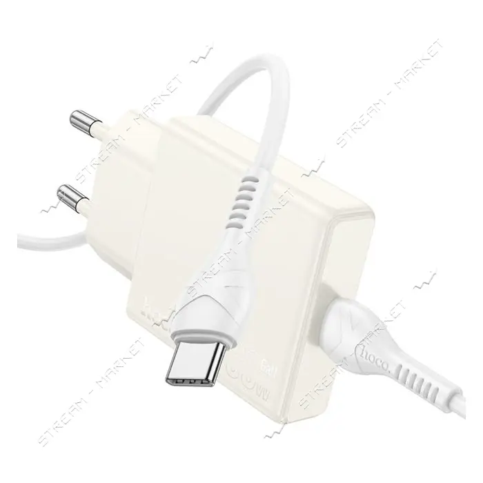 Сетевое зарядное устройство Hoco N44 Biscuit single port PD30W Type-C to Type-C EU белое