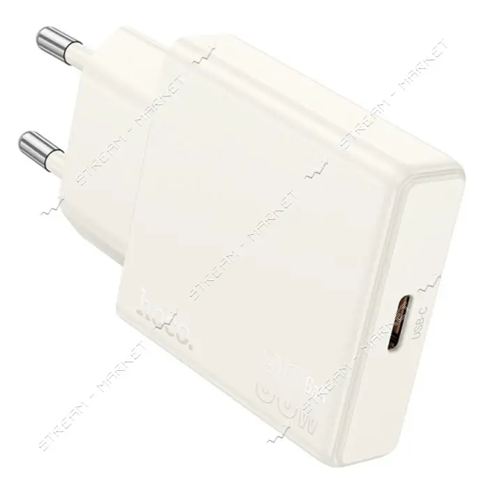 Сетевое зарядное устройство Hoco N44 Biscuit single port PD30W charger EU белое
