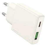 Сетевое зарядное устройство Hoco N45 Biscuit PD30W плюс QC3.0 C to iP EU белое