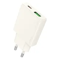 Сетевое зарядное устройство Hoco N45 Biscuit PD30W плюс QC3.0 charger EU белое                      
