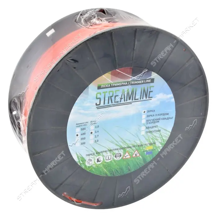 Леска для триммера Streamline с кордом 2.4мм 400м звезда