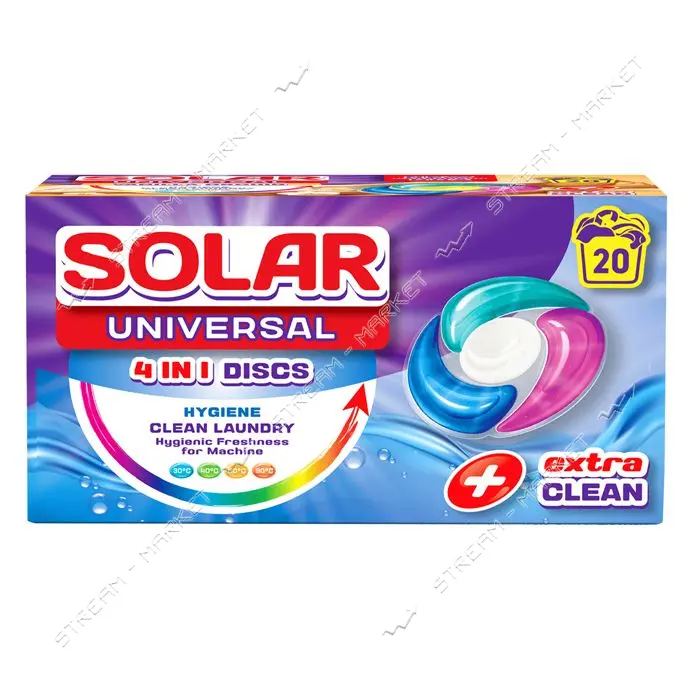 Капсулы для стирки белья Solar Universal 20шт коробка