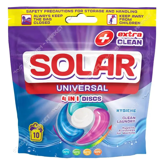 Капсулы для стирки белья Solar белья Universal 10шт зип пакет                                       