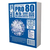 Бумага офисная CRYSTAL PRO 80 А5 80г/м2 10х500л                                                     