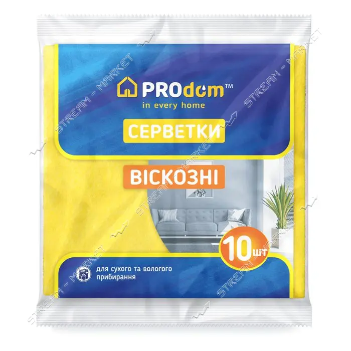 Салфетки вискозные ТМ Prodom 10шт 30х36