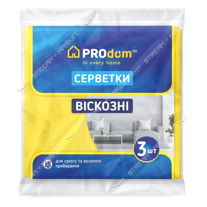 Салфетки вискозные ТМ Prodom 5шт 30х36                                                              