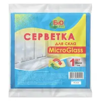 Салфетка микрофибра ТМ EKO для стекла 1шт 30х30                                                     