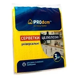 Салфетки ТМ Prodom целлюлозные 3шт 15.5х15.5                                                        
