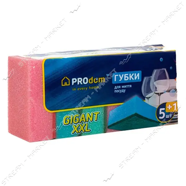 Губка кухонная Prodom 5 плюс 1шт Гигант XXL 98х68х35