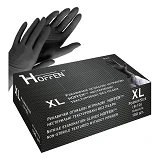 Перчатки Hoffen нитрил размер XL 50 пар черные                                                      