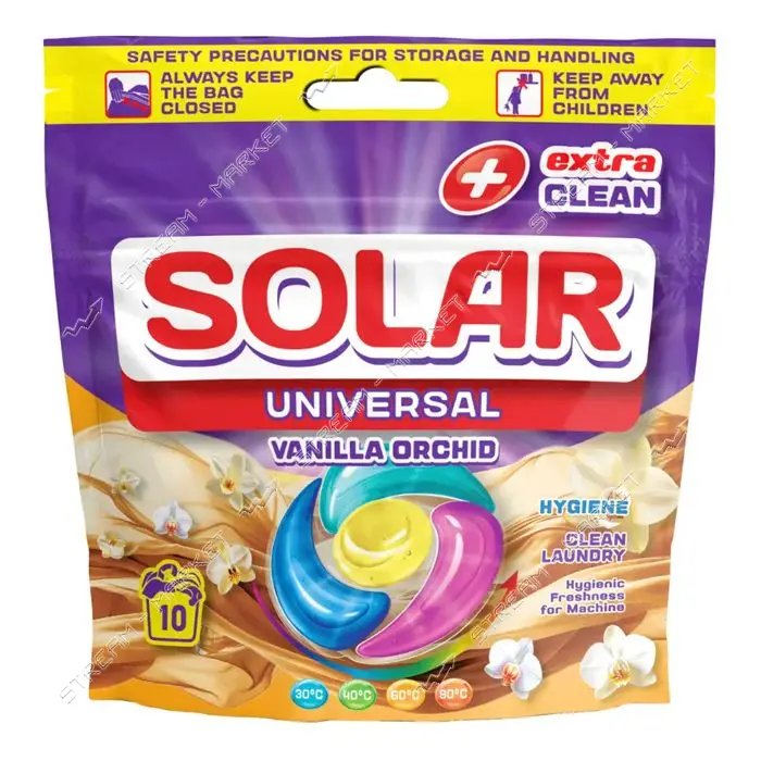 Капсулы для стирки Solar Universal VANILLA ORCHID 10шт Зип Пакет