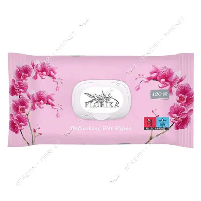 Влажные салфетки Florika цветы 120шт