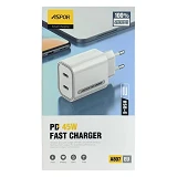 Сетевое зарядное устройство Aspor A807 Fast Charger 45W PD 2USB-C белое