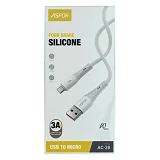 Кабель Aspor AC-28 Micro Silicone 1м белый                                                          