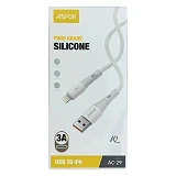 Кабель Aspor AC-29 Lightning Silicone 1м белый