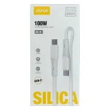 Кабель Aspor AC-31 Type-C to Type-C Silicone FC 100W 1м белый                                       